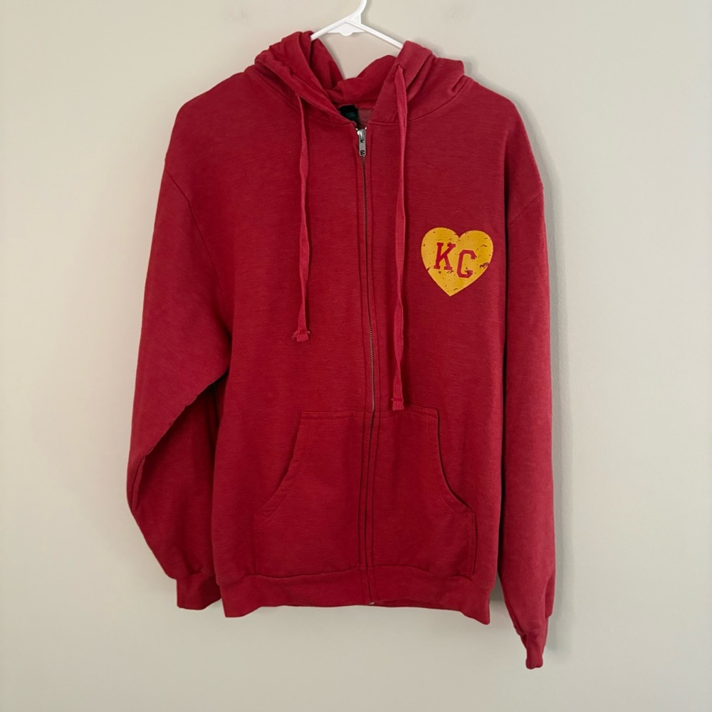 NWOT Tultex Women’s Medium Red Hoodie Sweatshirt Kansas City Chiefs NFL football